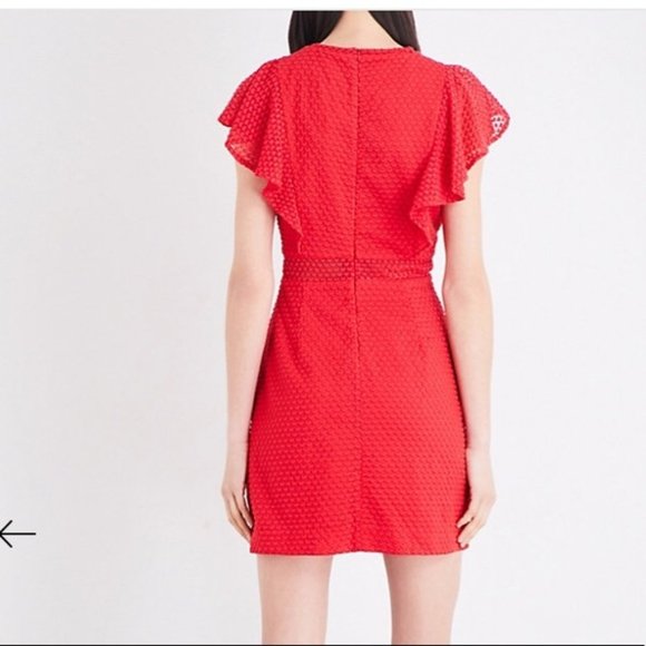 NWT New $440 Maje Red Roucoul Heart Embroidered Dress Size 1 US S - Picture 2 of 15